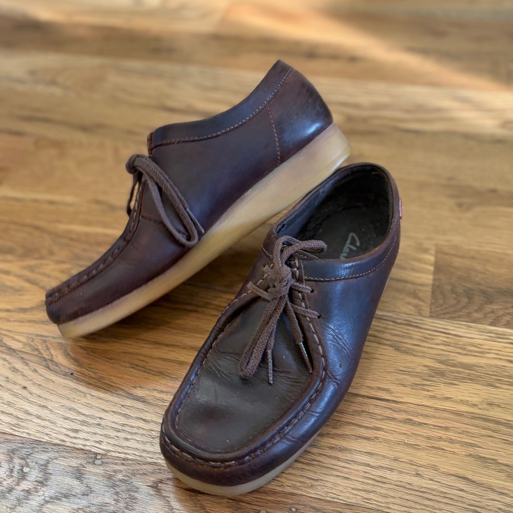 Clarks Padmora 9M Dark Brown Leather Moc Toe Lace Up Oxford Shoes 26060499 - Picture 2 of 9